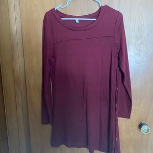 Maroon T Shirt Dress